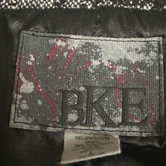 Bke Wool Blend Decorative Double Breasted Black Button Pea Coat Size Lar… - Picture 8 of 10